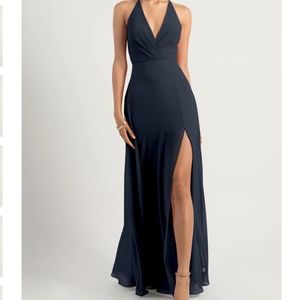 Jenny Yoo "Bryce" Dress in Navy Luxe Chiffon